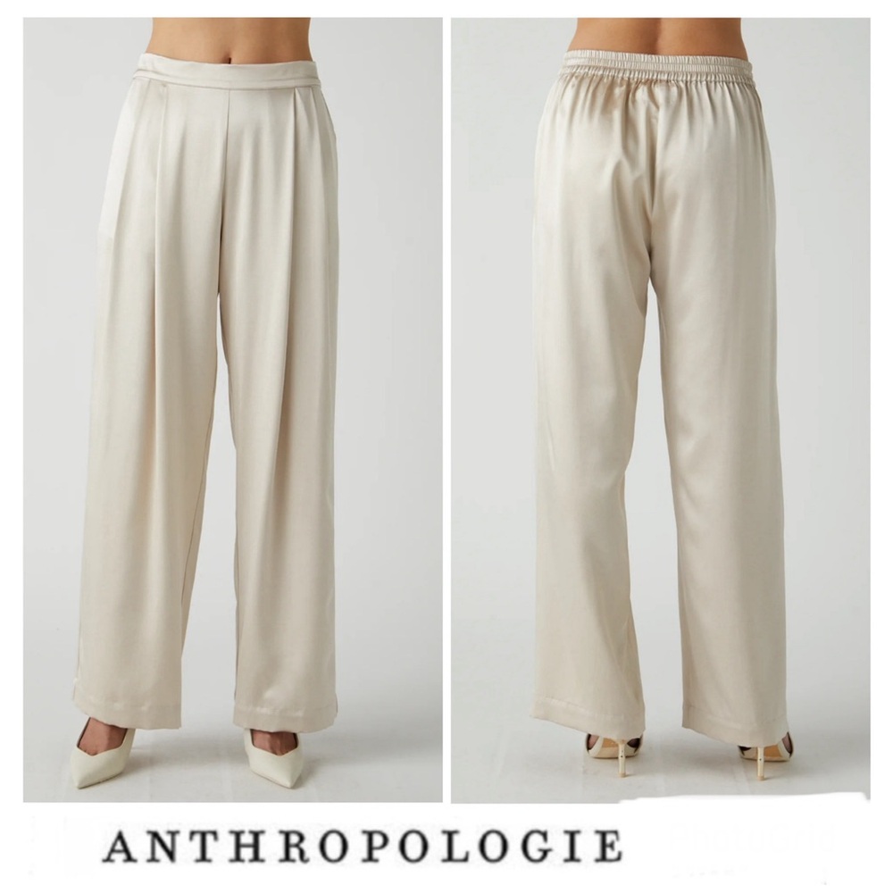 ANTHROPOLGIE Velvet by Graham & Spencer Manhattan Wide Leg Pull-On Pant Sz M NWT